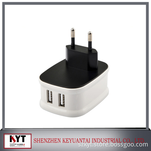 dual usb port wall charger, usb wall charger 5V 3.4A with CE, Rohs, FCC and SAA certificate